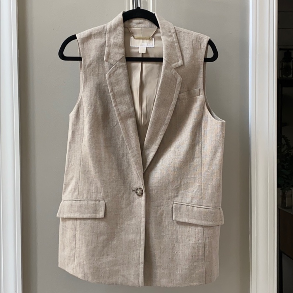 NWOT MICHAEL Michael Kors Linen Lined Vest